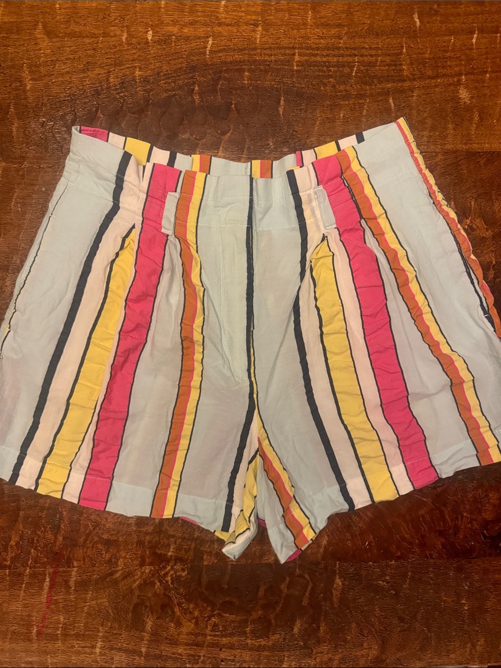 J. Crew Striped Summer Shorts in Pink, Yellow & Navy, Size 8